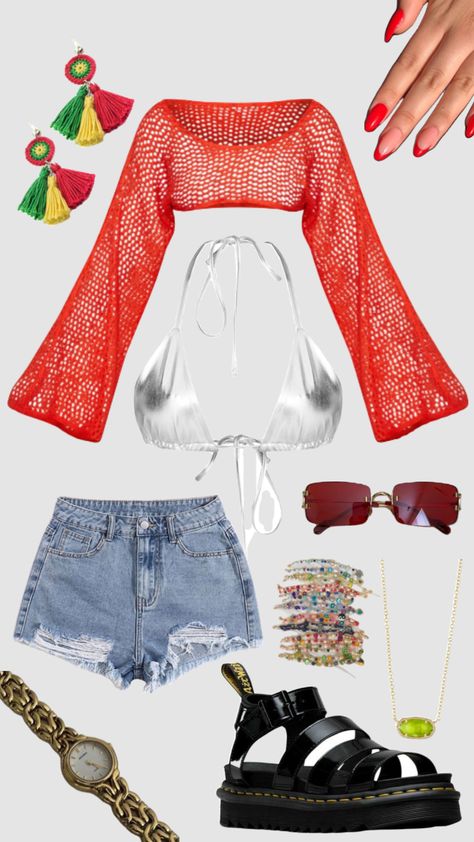 #festival #outfitinspo #bestival Mañana Sera Bonito Outfit Concert, Bonnaroo Outfits Festival Looks, Beach Concert Outfit, Bonnaroo Outfits, Festival Fits, 2000s Fashion Outfits, Festival Looks, Teenager Outfits, 2000s Fashion