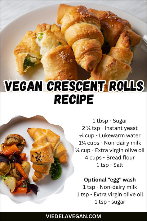 vegan Crescent Rolls recipe Vegan Crescent Rolls, Vegan Crescent Roll Recipes, Crescent Rolls Recipe, Warm Wine, Vegan Snack Recipes, Vegan Snack, Crescent Roll Recipes, Roll Recipes, Vegan Milk