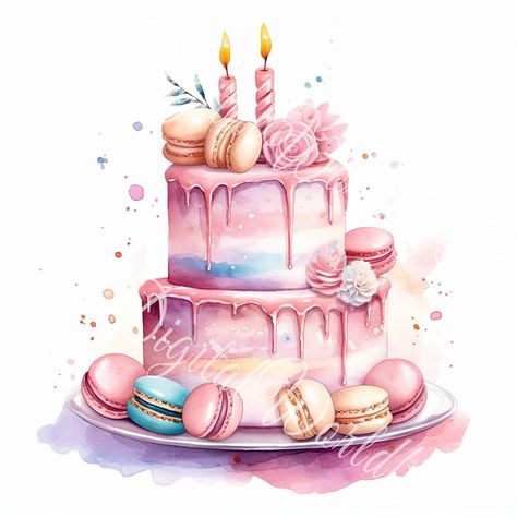 Cake Watercolor Painting, Nursery Teddy Bear, Teddy Bear Watercolor, Painting Cake, Teddy Bear Vintage, Cake Painting, Art Cake, Aquarelle Art, Bear Watercolor