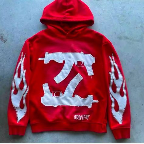 Red and white Choppa Krazy hoodie Street Wear Hoodie, Punk Men, Patchwork Hoodie, Street Fits, Printed Hoodies Sweatshirts, Y2k Harajuku, Women Sportswear, Hoodie Y2k, Winter Decoration