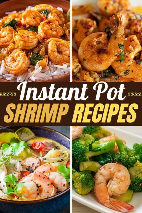 For easy weeknight meals, try these Instant Pot shrimp recipes! From pasta to fajitas to paella, the whole family will love these dishes. Dinner Recipes For Instant Pot, Instant Pot Shrimp Recipes, Recipes For Instant Pot, Cilantro Lime Shrimp Tacos, Instant Pot Shrimp, Shrimp Risotto, Best Pasta Dishes, Potted Shrimp, Shrimp And Broccoli