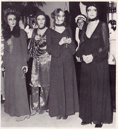 Press launch party for the Biba make-up range, Kensington High Street, April 1970. Image scanned by Sweet Jane From A To Biba by Barbara Hulanicki. Biba Clothing, Biba Fashion, Barbara Hulanicki, 60s 70s Fashion, Swinging Sixties, 1970s Fashion, 1960s Fashion, Vintage Magazine, 60s Fashion