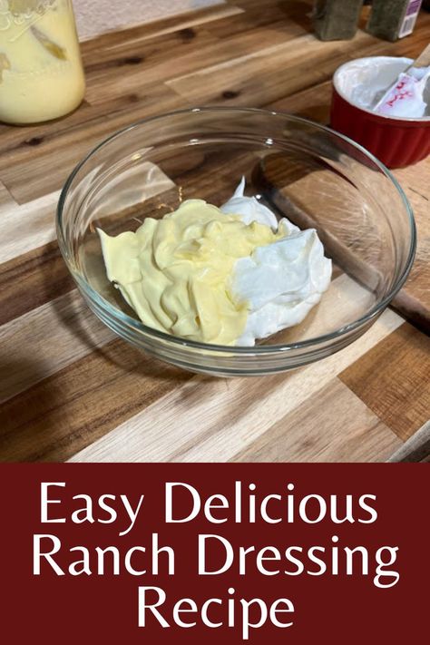 This easy ranch dressing recipe uses sour cream and mayo as the base and is seasond with a delicious blend of garlic and herbs! Get the full recipe and give this a try! Ranch Dressing With Sour Cream, Easy Ranch Dressing Recipe, Best Ranch Dressing Recipe, Easy Ranch Dressing, Recipes Using Sour Cream, Best Ranch Dressing, Ranch Dressing Recipe, Homemade Ranch Dressing, Homemade Ranch