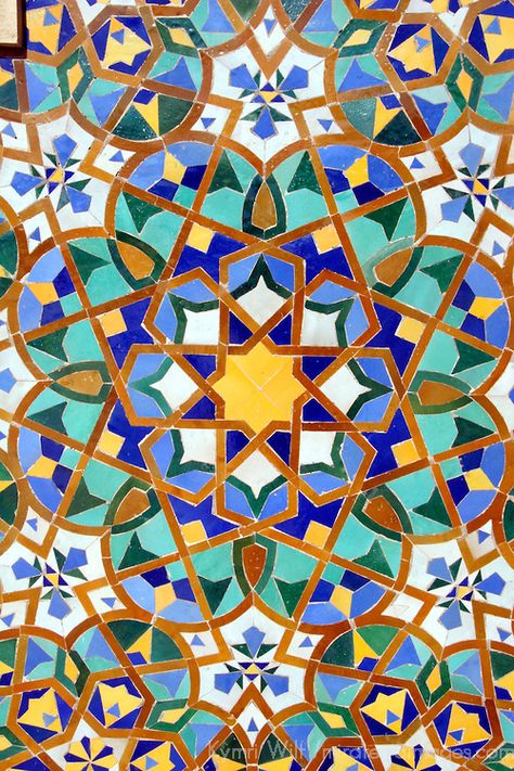 North Africa, Morocco, Casablanca. Hassan II Mosque mosaic tile detail Islamic Mosaic, Hassan Ii Mosque, Morocco Casablanca, Islamic Tiles, Turquoise Wall Art, Casablanca Morocco, Islamic Patterns, Islamic Art Pattern, Fine Arts Posters