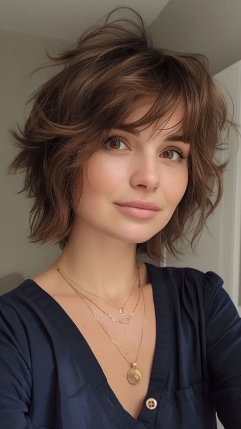 Top 30 Short Layered Hairstyles 2024 - Fresh Looks for Women - divagaze.com Short Hairstyles For Thick Hair Over 50 Older Women, Short Pixie Bob Haircuts, Short Layered Hairstyles, Short Pixie Bob, Brunette Hairstyles, Layered Bob Haircuts, Hairstyles 2024, Layered Haircuts For Medium Hair, Really Short Hair