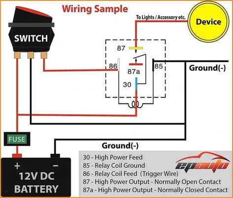 5 Pin Wiring Diagram Relay Wiring Diagram, Trailer Wiring Diagram, Motorcycle Wiring, Basic Electrical Wiring, Home Electrical Wiring, Electrical Circuit Diagram, Electrical Diagram, Car Horn, Automotive Mechanic