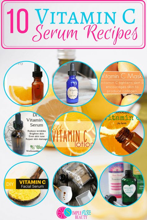 Vitamin C is a powerful antioxidant and amazing in anti-aging recipes! I've gathered the best DIY vitamin C serums, Lotions & Mask Recipes so you can whip up your own anti-aging creations! Facial Serum Diy, Face Serum Recipe, Diy Vitamin C Serum, Anti Aging Skin Care Diy, Mask Recipes, Creme Anti Age, Masks Diy, Anti Aging Food, Diy Facial