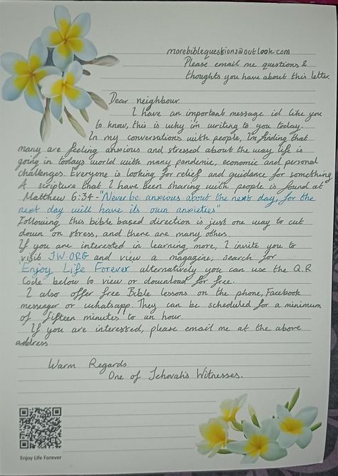 Jw Letter Writing Samples Enjoy Life Forever, Jw Enjoy Life Forever, Enjoy Life Forever Jw, Enjoy Life Forever Jw Letter, Jw Letters Writing Ideas, Letters Writing Ideas, Jw Letter Writing Samples, Letter Writing Ideas, Memorial Invite