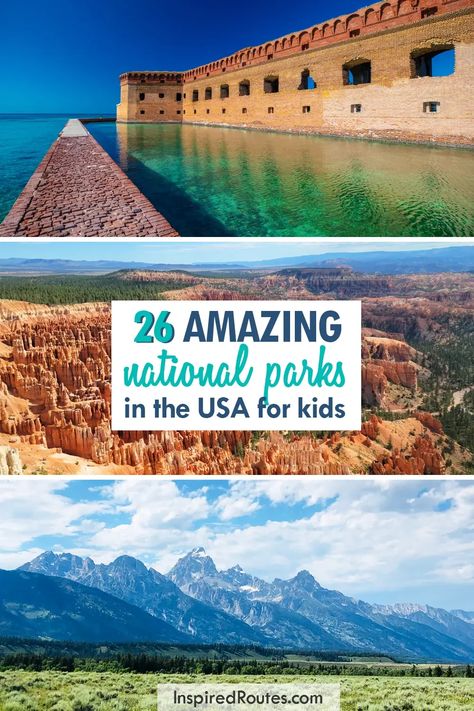 26 Best National Parks for Kids (that are Actually Fun) Vacations With Kids, Family Vacation Ideas, Best National Parks, Dry Tortugas, American National Parks, Hiking National Parks, National Park Vacation, National Park Road Trip, National Parks Usa