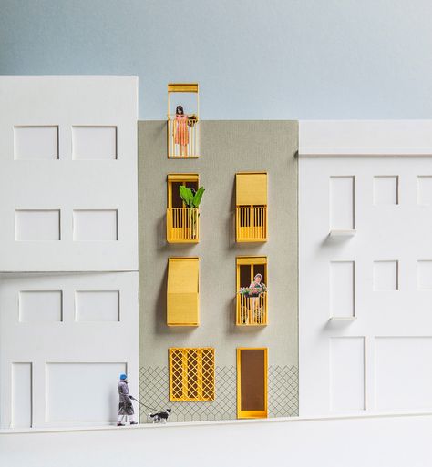 anna & eugeni bach build 'seven lives' residential building in barcelona Tiny Apartments, Arch Model, Architecture Graphics, Model Making, Residential Building, Architecture Model, Contemporary Architecture, Traditional House, Architecture Drawing