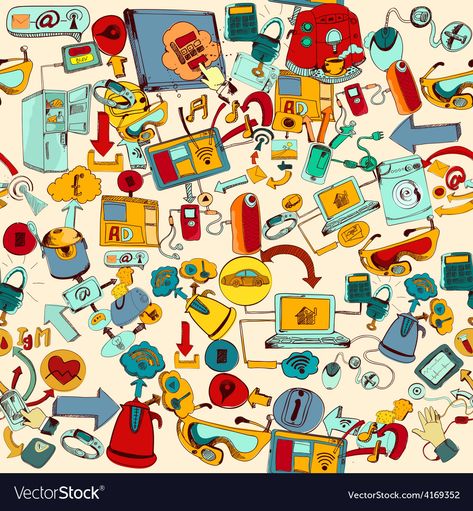 Remote Management, Internet Of Things, Seamless Pattern Vector, Pattern Vector, Digital Artists, Image Illustration, Digital Image, Seamless Pattern, Png Images