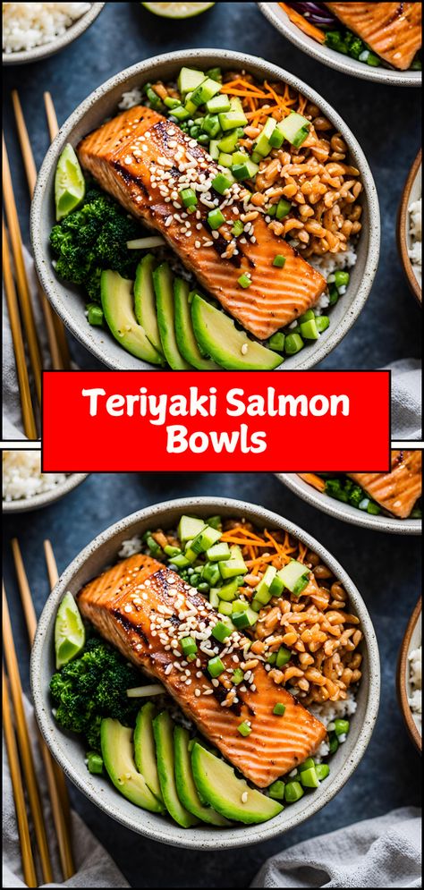 Enjoy the deliciousness of Teriyaki Salmon Bowls! This easy recipe features grilled or baked salmon glazed in savory teriyaki sauce, served over a bed of rice or quinoa with fresh vegetables. Perfect for meal prep or a quick dinner, these bowls are nutritious and bursting with flavor. Pin this recipe for a delightful dish that brings the taste of Japan to your table! 🍣🥢🍚  #TeriyakiSalmon #HealthyBowls #EasyRecipes #MealPrep #Seafood Salmon Bowls, Salmon Bowl, Teriyaki Salmon, Family Friendly Dinners, Healthy Bowls, Glazed Salmon, Teriyaki Sauce, Budget Friendly Recipes, Baked Salmon