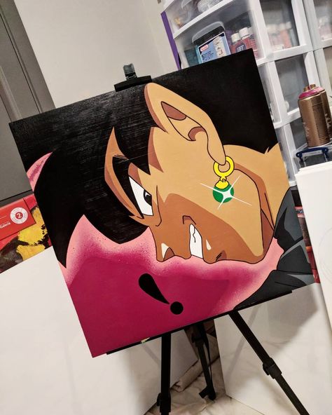 Dragon Ball Painting Easy, Dragonball Painting, Canvas Anime Art, Acrylic Anime Painting, Dragon Ball Z Painting Ideas, Goku Paintings, Dragon Ball Z Painting Easy, Simple Anime Painting, Dragon Ball Z Painting