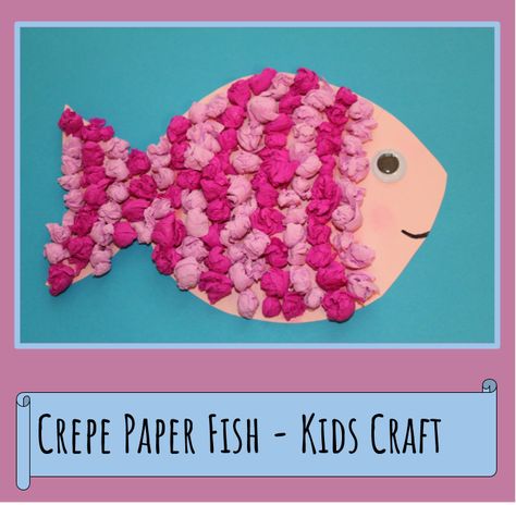 Crepe Paper Crafts Preschool, Crepe Paper Crafts For Kids, Crepe Paper Art, Crepe Paper Craft, Crepe Paper Crafts, Tissue Paper Crafts, Paper Fish, Montessori Art, Summer Camp Crafts