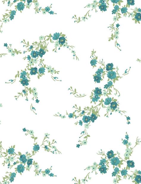 Jolene Removable Wallpaper - Teal Teal Removable Wallpaper, Turquoise Floral Wallpaper, Ajrakh Prints, Fun Wallpaper, Teal Flowers, Fabric Wall Art, Eco Friendly Paper, Digital Print Fabric, Flower Prints Art