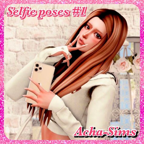 Acha selfie poses #1 | Patreon Sims 4 Selfie Poses, Sims4 Poses, Ts4 Poses, Mirror Selfie Poses, Sims 4 Collections, Things To Do When Bored, Best Sims, Sims 4 Cas, Portrait Poses