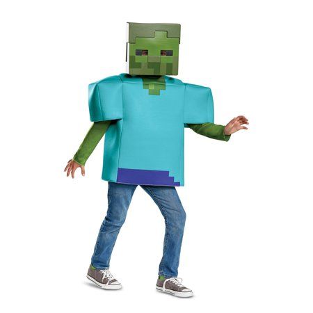 Minecraft Blueprint, Light Up Halloween Costumes, Zombie Costume Kids, Best Group Costumes, Mobs Minecraft, Memes Minecraft, Baby Zombie, Minecraft Zombie, Minecraft Costumes