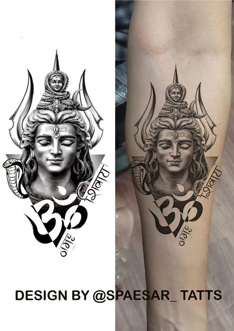 Mahakaal Tattoo Design, Rahul Tattoo, Lord Shiva Tattoo Design, Shiva Illustration, Sanskrit Calligraphy, God Portrait, Bholenath Tattoo, Om Trishul Tattoo, Shiva Design