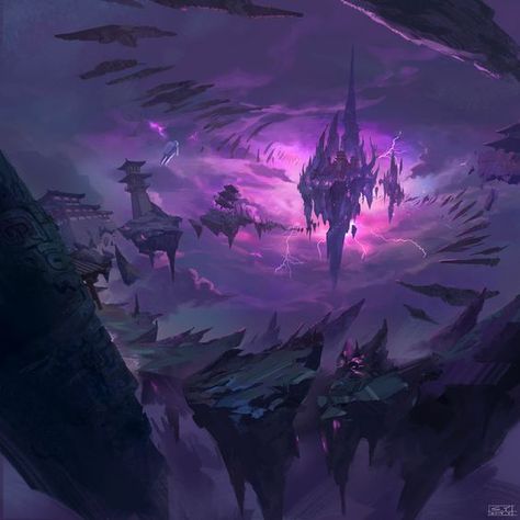 Fantasy Void Landscape, Underdark Art, The Void Art, Space Castle, Fantasy Environment, Purple Space, Space Fantasy, Location Inspiration, Landscape Concept