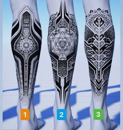 Geometric Tattoo Leg Sleeve, Geometric Tattoo Leg, Mandala Tattoo Men, Calf Tattoo Men, Geometric Arrow Tattoo, Geometric Tattoo Sleeve Designs, Geometric Tattoo Pattern, Mandala Hand Tattoos, Geometric Mandala Tattoo