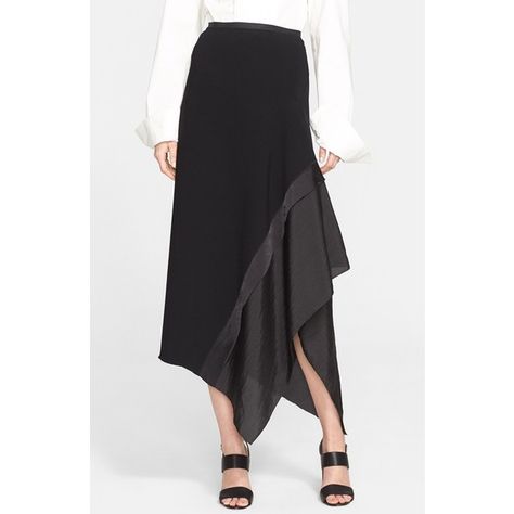 Donna Karan New York Asymmetrical Organza Inset Crepe Midi Skirt ($1,495) ❤ liked on Polyvore featuring skirts, black, black knee length skirt, organza skirt, asymmetrical skirt, calf length black skirt and donna karan Sport Skirt Outfit, Fancy Shirt, Organza Skirt, Asymmetrical Skirt, Women's Skirts, Donna Karan, Knee Length Skirt, Skirt Pattern, Skirt Outfits