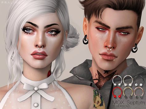 Septum in 35 versions, all genders.  Found in TSR Category 'Sims 4 Female Earrings' The Sims 4 Cc Piercing, Cc Piercing, Praline Sims, Piercing Eyebrow, Sims 4 Piercings, Sims 4 Tattoos, Sims 4 Cc Shoes, Sims 4 Cc Makeup, Face Piercings