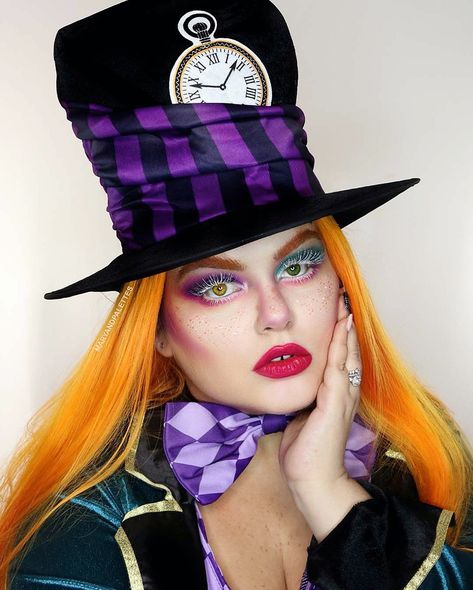 1,2 or 3!!! A is for Alice in wonderland #MaryABCs of fantasy and horror Halloween makeup 😍 #halloweenmakeup #halloweencostume #halloweenmovies #disneymovies #madhatter Mad Hatter Makeup For Women, Alice In Wonderland Halloween Makeup, Horror Halloween Makeup, Hatter Makeup, Mad Hatter Makeup, Alice In Wonderland Makeup, Wonderland Makeup, Theatre Makeup, Horror Halloween