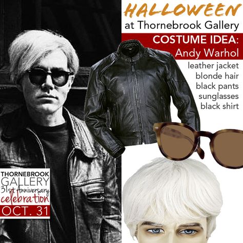 Halloween Costume Idea: Andy Warhol Andy Warhol Halloween Costume, Andy Warhol Costume, Halloween Costume Idea, Famous Words, Art Historian, Andy Warhol, Anniversary Celebration, Pablo Picasso, Performance Art