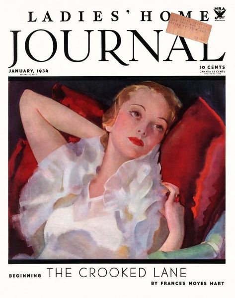 Ladies Home Journal, Leading Women, Open Shop, Woman In White, Home Journal, Text Icons, Catalog Cover, Great Ads, Red Pillow