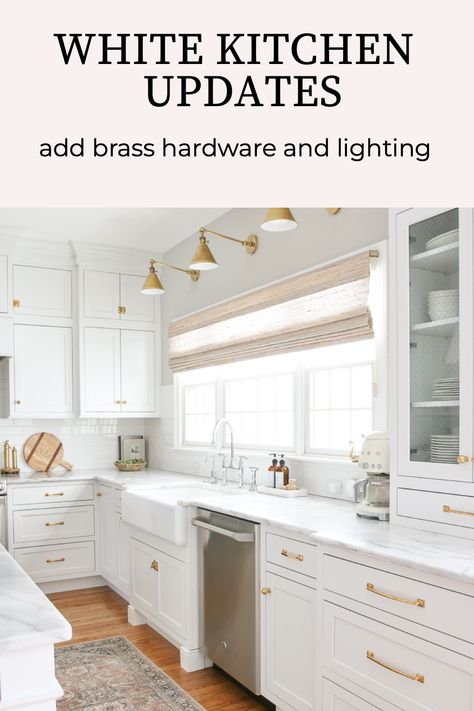 Sink Window Lighting, Sink Lighting Kitchen Window, Lights Over Kitchen Sink Window, Over The Sink Lighting Kitchen, Kitchen Window Lighting Over Sink, White Kitchen Window Treatments, Kitchen With Window Over Sink, Over Kitchen Sink Light, Kitchen No Windows