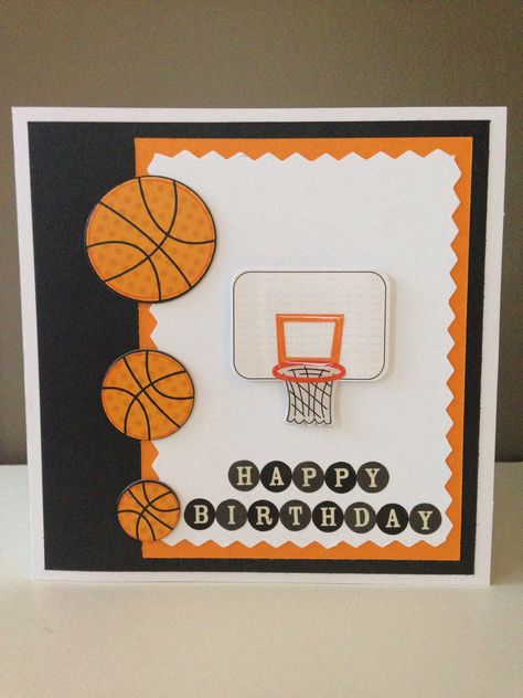 Basketball Card- Hand Made with Love, by Me Birthday Cards Basketball, Happy Birthday Basketball, Basketball Birthday Cards, Teachers Day Card, Handmade Gifts For Boyfriend, Card For Boyfriend, Cute Happy Birthday, Birthday Cards For Boyfriend, Birthday Cards For Men