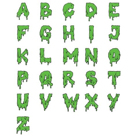 Slime Font Alphabet, Slime Letters Font, Slime Letters, Slime Font, Monster Letters, Monster Font, Monster Alphabet, Pen Lettering, Drawn Typography