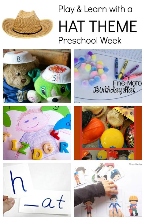 Play and Learn with a HAT theme preschool week. Letter matching hats, hat crafts, beginning sound hats and more! Hats Preschool Activities, Hat Theme Preschool, Preschool Hat Activities, The Hat Book Activities Preschool, Hat Activities For Preschool, I Want My Hat Back Activities, Music Theme Preschool Dramatic Play, Creative Curriculum Clothes Study, Hat Activity