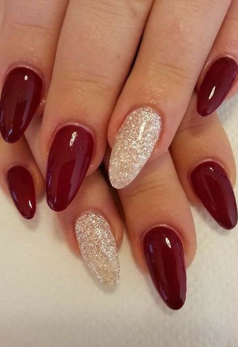 Shimmer Nail Art, Nails Burgundy, Burgundy Nail Designs, Red Stiletto Nails, Burgundy Christmas, Red Nail Art Designs, Wine Nails, Red Nail Art, Red Acrylic Nails