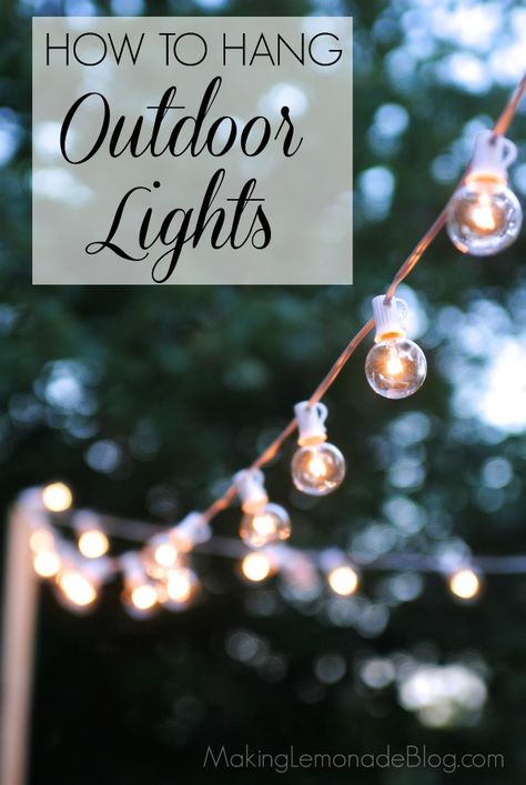 Deck String Lights, Making Lemonade, Globe String Lights, Backyard Lighting, Deco Originale, How To Hang, Deck Lighting, Outdoor Light Fixtures, Outdoor Lights