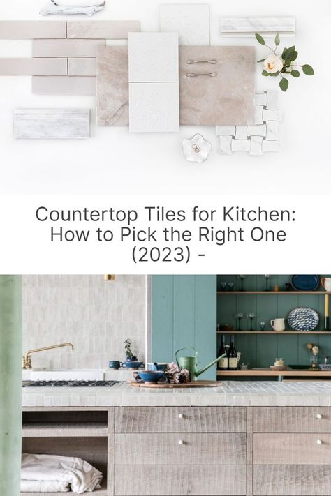 Tile countertops are making a comeback in modern kitchen designs. The outdated tile countertops that we all remember from the past, can no longer be the reason to avoid tile on worktops altogether. But, what kind of tile is the best for kitchen countertops? The market offers a great variety in terms of materials, shapes, and surfaces. However, not all of them are suitable for work surfaces. This article will show you how to find the best tile for your kitchen countertops. Ceramic Tile Countertops Kitchen, Tiled Kitchen Countertops, Tiled Countertop Kitchen, Tile Kitchen Countertops, Best Tiles For Kitchen, Tile Countertops Kitchen, 12x24 Tile, Tile Counters, How To Install Countertops