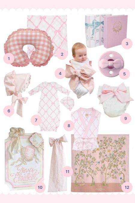 Bow Swaddle Newborn, Bow Nursery Theme Girl, Bow Themed Nursery, Pink Bow Nursery, Pink Bow Baby Shower Theme, Bow Swaddle, Crib Bows, Pink And White Nursery, Hospital Door Sign