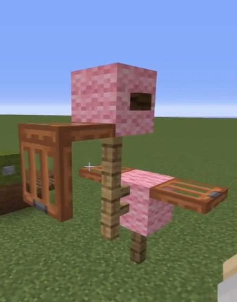 Cute flamingo statue design for your Minecraft home <3 I think it’s cute & easy ! #minecraft #statue #design #decor #cute #tips #game #ideas #idea #home Minecraft Flamingo Build, Minecraft Flamingo, Easy Minecraft House Designs, Softball Conditioning, Flamingo Statue, Home Minecraft, Minecraft Home, Minecraft Statue, Cute Tips