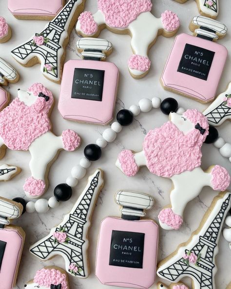 Paris themed pink and black birthday party cookies 🐩 💕 As a kid I was obsessed with the Mary Kate and Ashley movie “Passport to Paris” and… | Instagram Paris Theme Cookies Birthday, Emily In Paris Themed Birthday Party, Parisian Style Birthday Party, Black Pink Cookies, Paris Birthday Theme Kids, Emily In Paris Birthday Theme, Paris First Birthday Party, Emily In Paris Party Theme, Emily In Paris Birthday