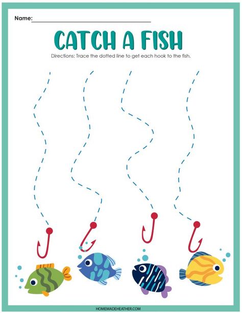 Fish Theme Preschool, Fish Activities For Kindergarten, Preschool Fish Activities, Rainbow Fish Preschool Activities, Fish Toddler Activities, Fish Name Craft Preschool, Fish Gross Motor Activities, One Fish Two Fish Activities Preschool, Fish Preschool Activities