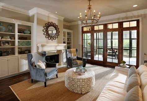 French Doors Living Room, Wood French Doors, Tv Ideas, Sisal Rugs, Garage Renovation, Living Room Door, Home Bunch, French Doors Patio, Living Room Windows