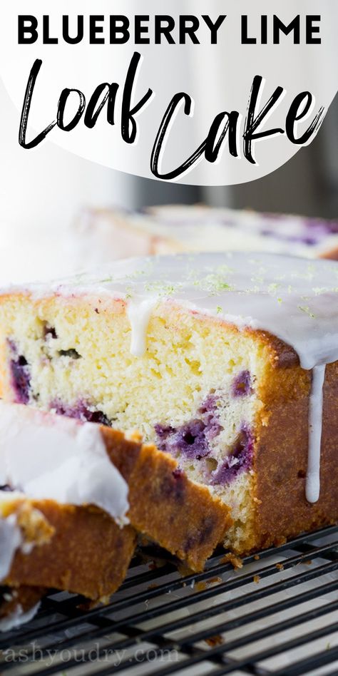 Moist Blueberry Lime Loaf Cake Lime Loaf Cake, Lime Loaf, Lime Dessert Recipes, Blueberry Loaf Cakes, Sweet Glaze, Loaf Cake Recipes, Lime Cake, Lime Recipes, Warm Cake