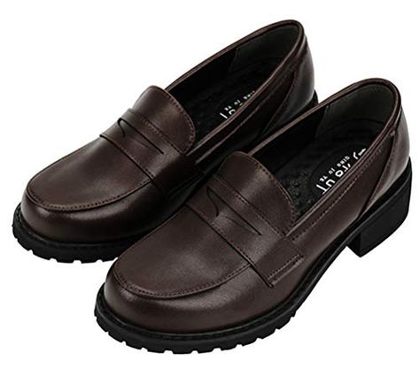 Brown School Shoes, School Uniform Shoes, Jk Uniform, Brown Pumps, Uniform Dress, Platform Stilettos, Classic Heels, Aesthetic Shoes, Cosplay Props