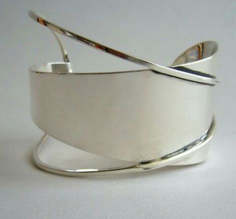 60s Bracelet. Silver Bracelet Designs, Bracelets Design, Modernist Jewelry, Silver Jewelry Design, Greenwich Village, Sterling Silver Cuff Bracelet, Silver Jewelry Handmade, Sterling Silver Cuff, Silver Cuff Bracelet