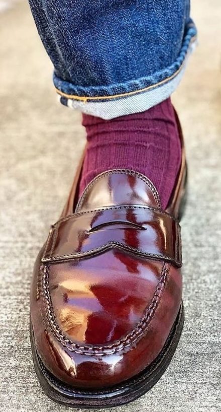 Brown Penny Loafers Men Outfit, Oxblood Shoes Men Outfit, Mens Penny Loafers Shoes, Mens Shoes Oxfords & Loafers, Indian Wedding Suits Men, Alden Shoes, Men’s Penny Loafers, Loafers With Socks, Red Loafers