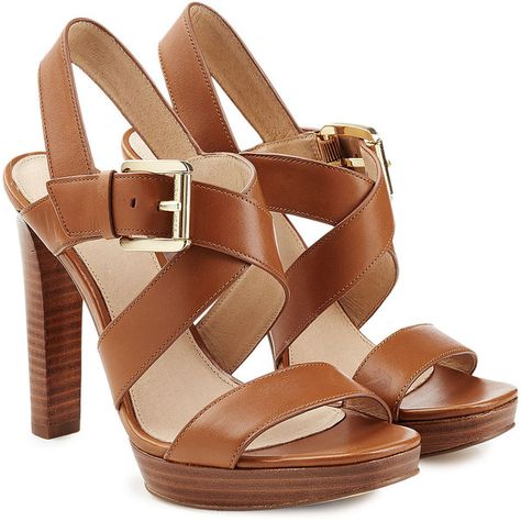 Michael Michael Kors Leather Platform Sandals (3 525 UAH) ❤ liked on Polyvore featuring shoes, sandals, brown, summer sandals, summer shoes, brown shoes, brown platform sandals and platform sandals Michael Kors Platform Sandals, Brown Platform Sandals, Leather Strap Sandals, Strappy Leather Sandals, Strappy Platform Sandals, Women Platform Sandals, Michael Kors Heels, Sandals Strappy, Monk Strap Shoes