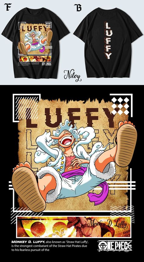 Explore Stunning One Piece Anime T-Shirt Designs Luffy :: Behance One Piece T Shirt Design, Design Kaos, T-shirt Print Design, Fashion Design Drawing, Design Streetwear, Anime Streetwear, Tshirt Printing Design, Anime Tees, Tshirt Design Inspiration