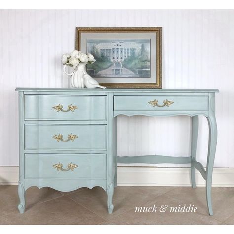 Desk Remodel, French Provincial Desk, French Kitchen Design, Shabby Chic Furniture Painting, Restoring Furniture, Desk Redo, French Vanity, Desk Vanity, Shabby Chic Vanity