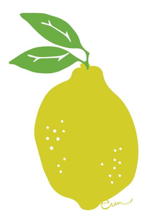 An illustration of a lemon Erin Flett, Lemon Wall Art, Umbrella Drawing, Lemon Art, Art College, Mid Century Illustration, Artfully Walls, Artist Wall, Adobe Illustrator Tutorials