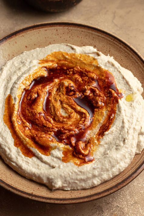 Butter bean hummus spread out on a plate and drizzled with paprika olive oil. Lima Bean Hummus, Bean Hummus Recipe, Cooking Lima Beans, Traditional Hummus, Lima Bean Recipes, Butter Beans Recipe, Bean Hummus, Hummus Recipe Homemade, Canned Butter